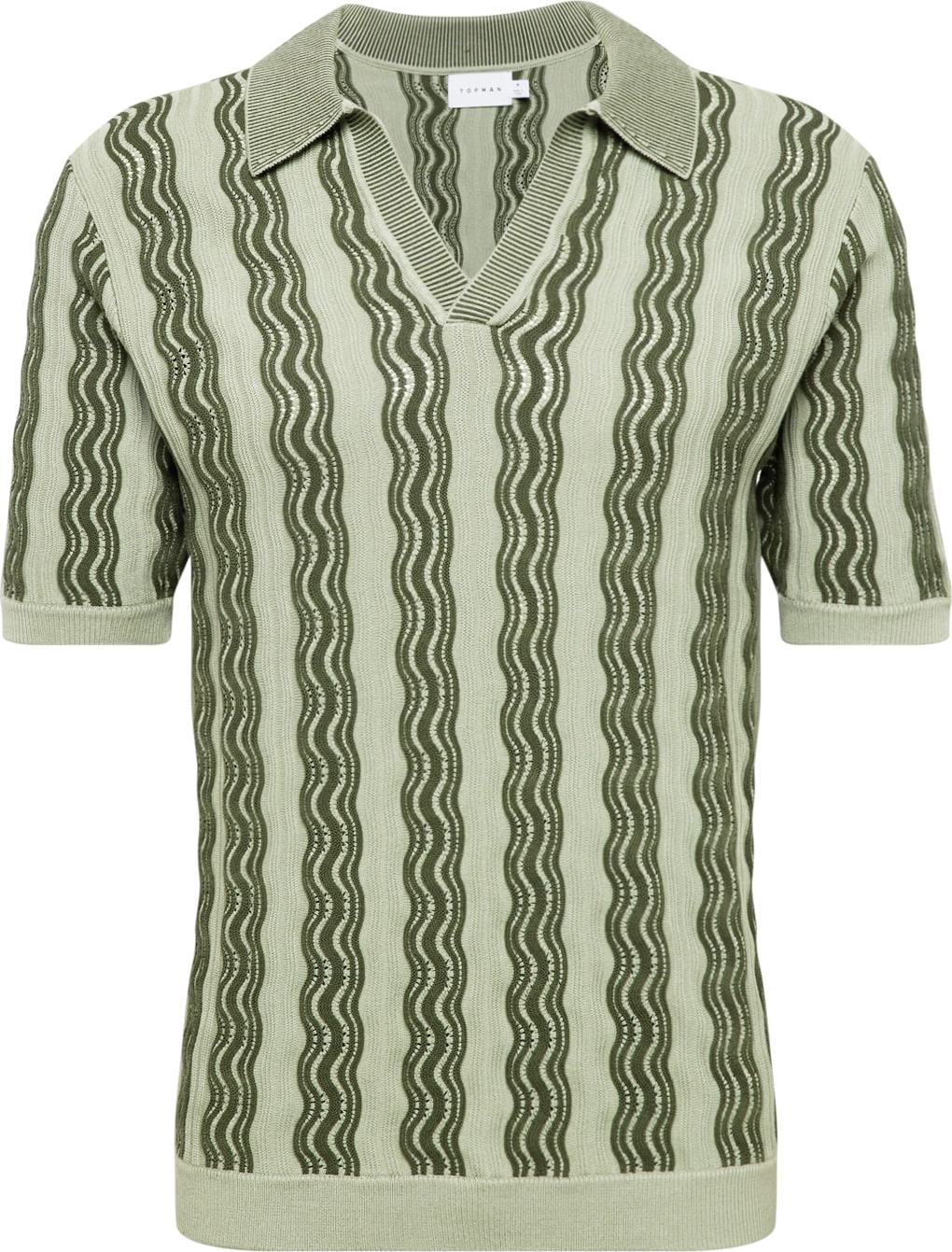 TOPMAN Svetr pastelově zelená / tmavě zelená