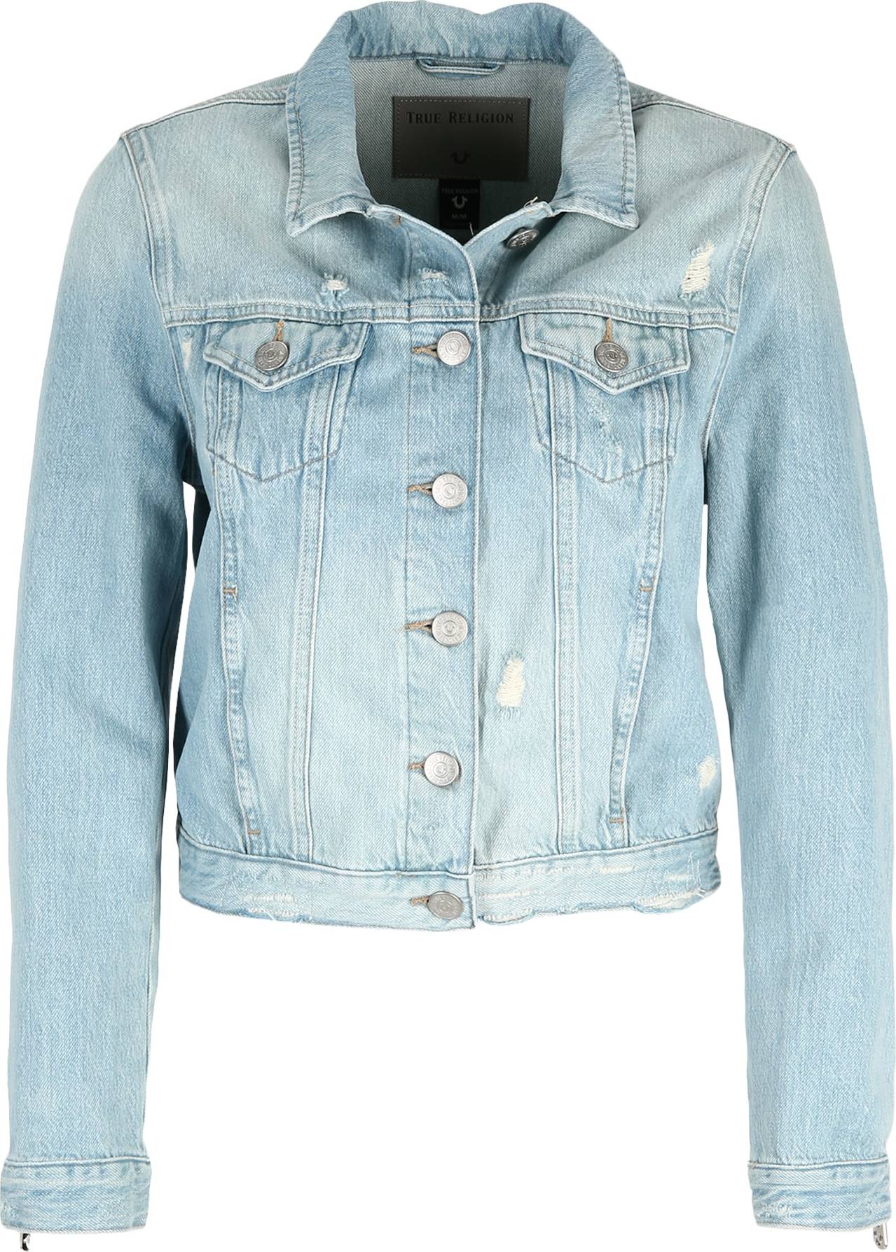 True Religion Přechodná bunda modrá džínovina