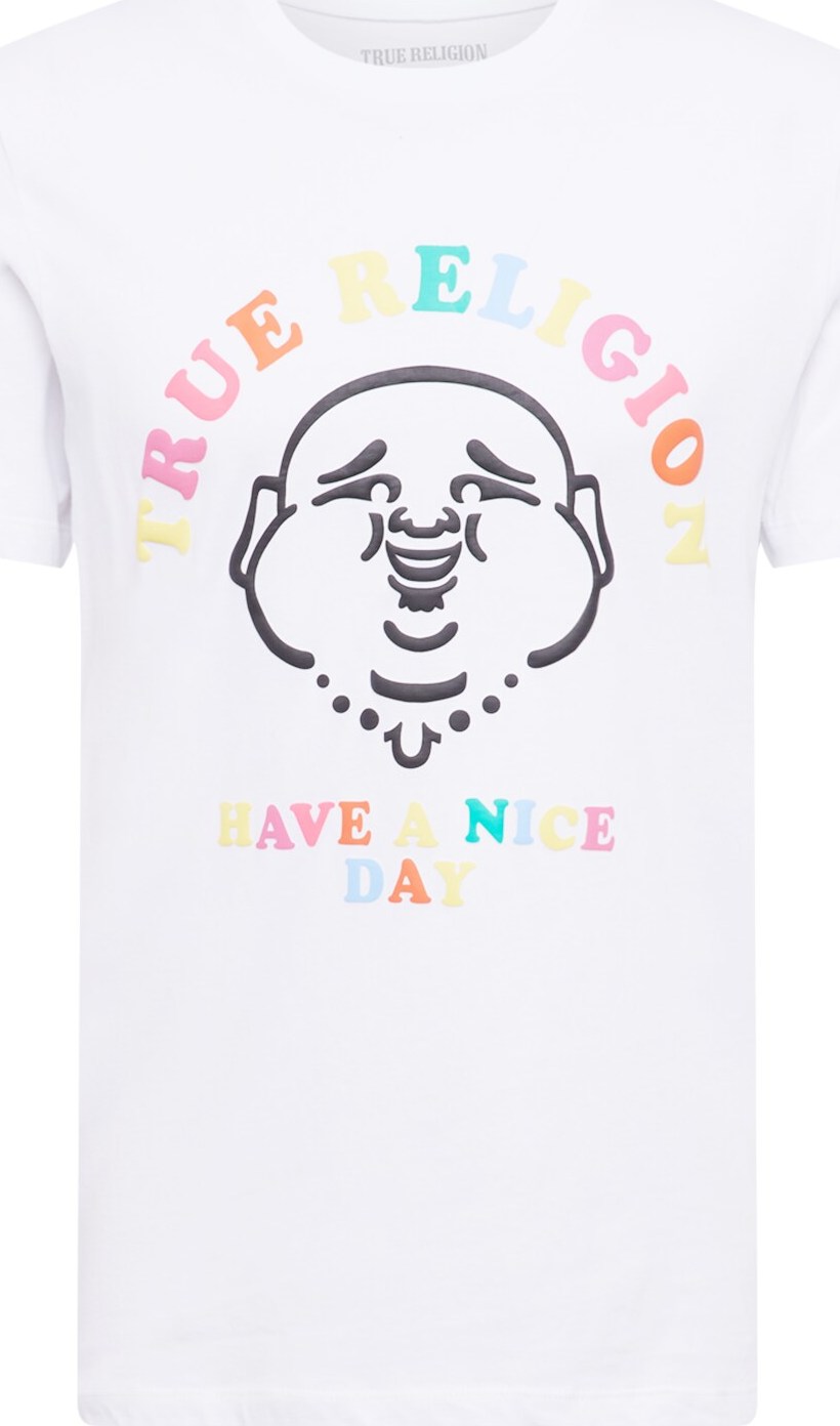 True Religion Tričko 'NICE DAY' mix barev / bílá