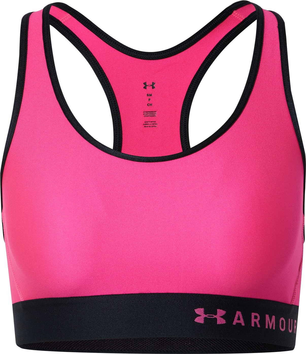 UNDER ARMOUR Sportovní podprsenka 'Armour' pink / černá