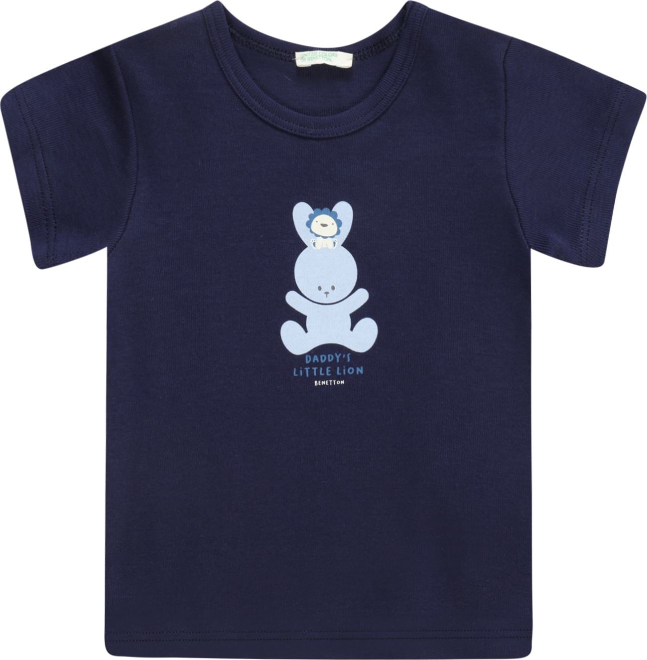 UNITED COLORS OF BENETTON Tričko nebeská modř / světlemodrá / tmavě modrá / bílá