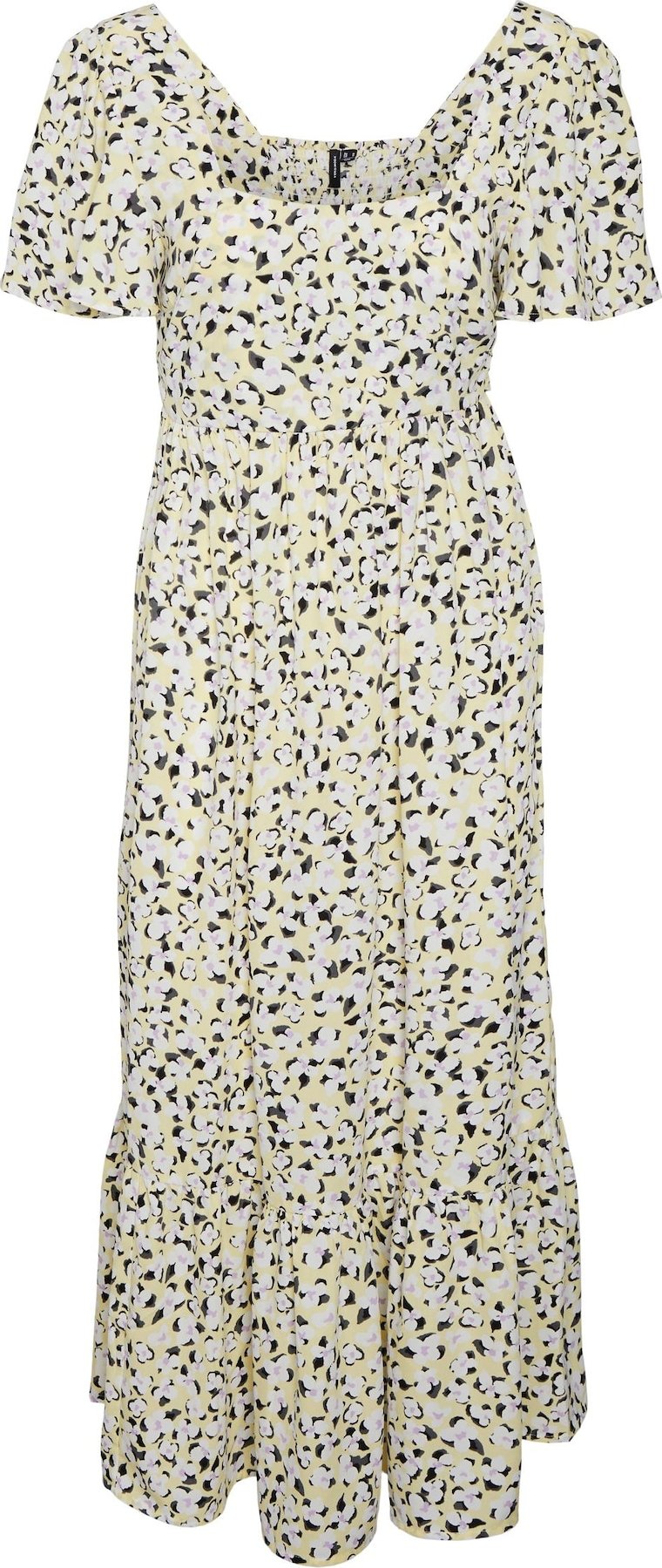 VERO MODA Šaty 'OLEA' pastelově žlutá / mix barev