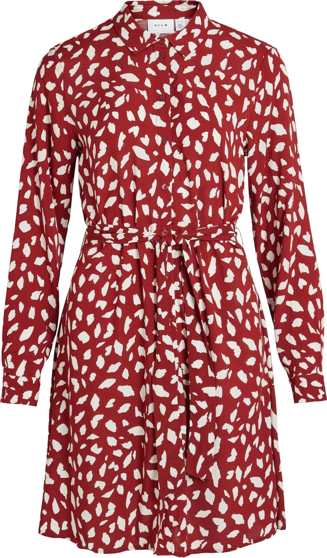 VILA Košilové šaty 'Paya' hnědá / bílá