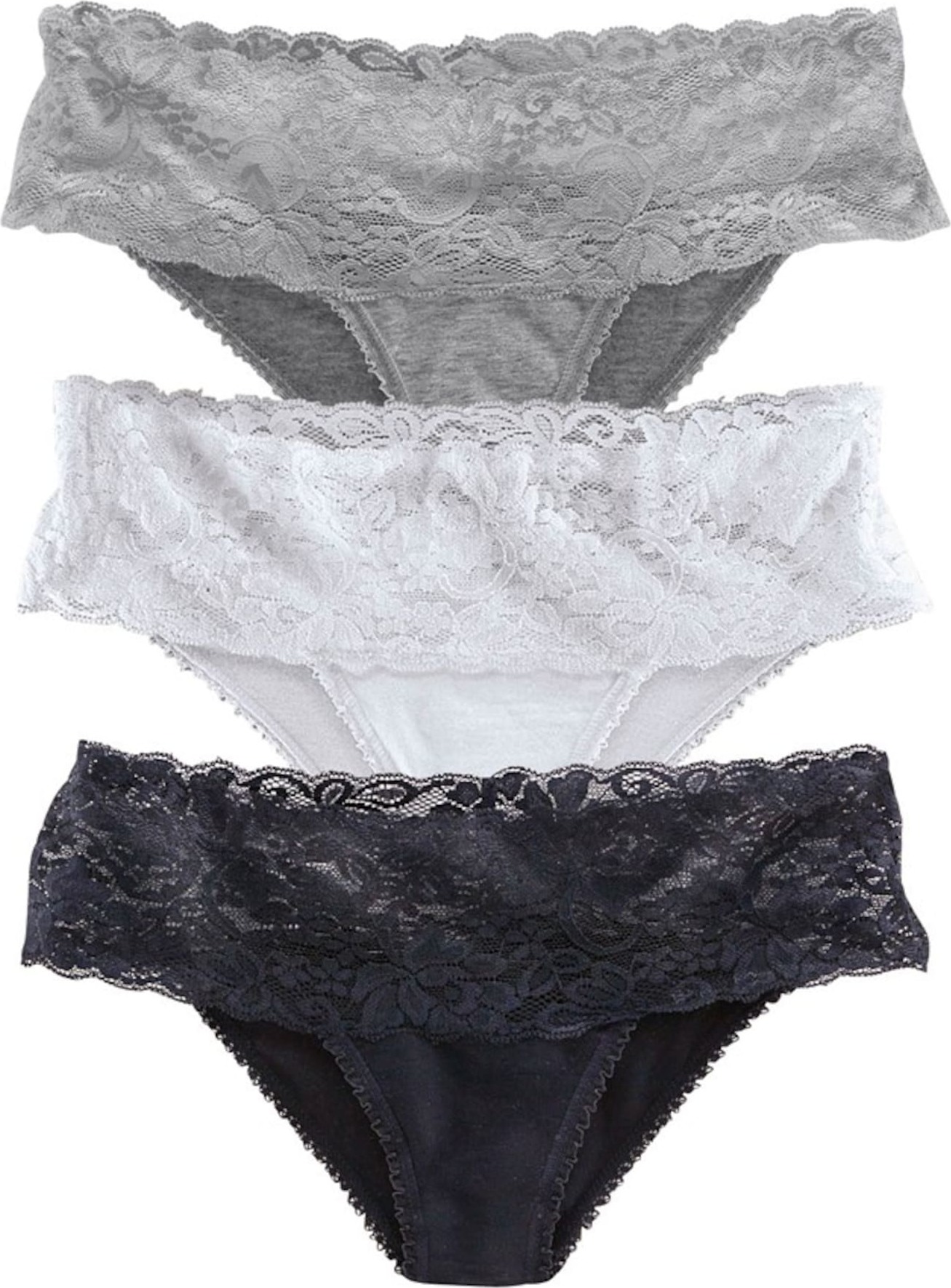 VIVANCE Kalhotky šedá / černá / bílá