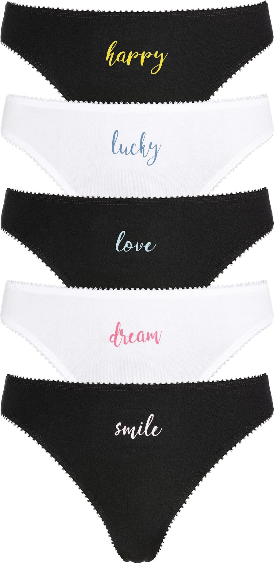 VIVANCE Tanga mix barev / černá / bílá