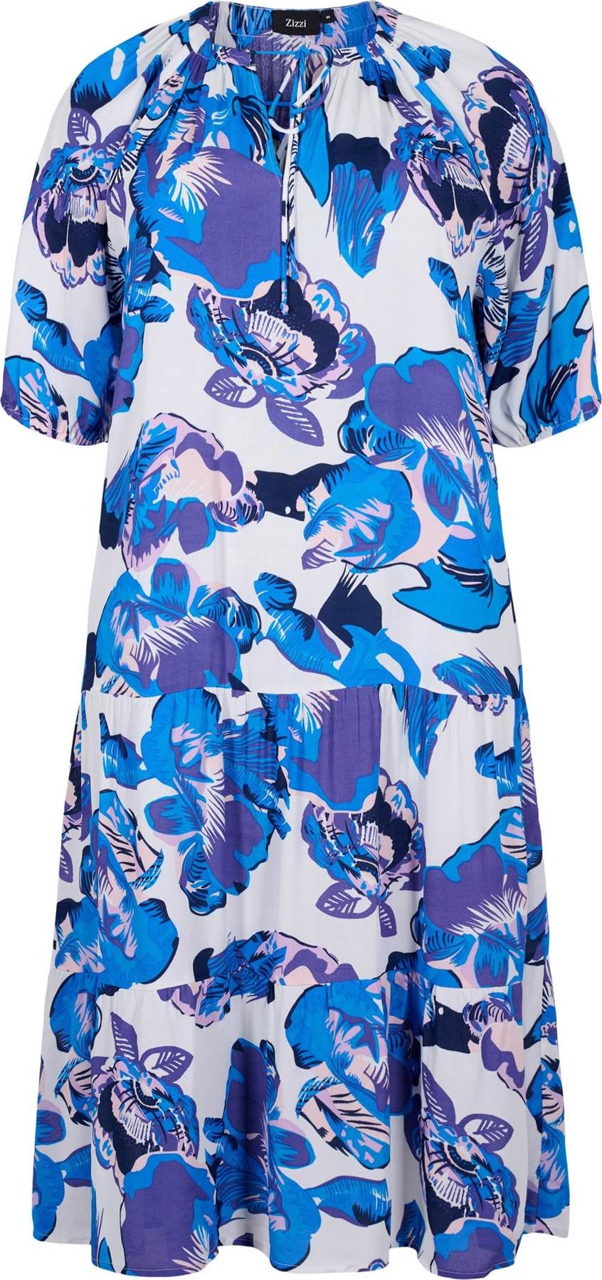 Zizzi Šaty 'RILEY' modrá / fialový melír / bílá