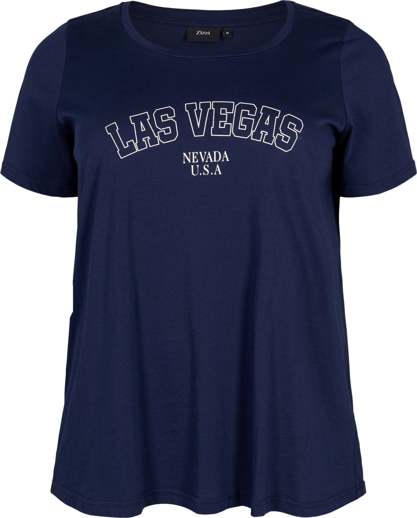 Zizzi Tričko 'Dave' námořnická modř / bílá