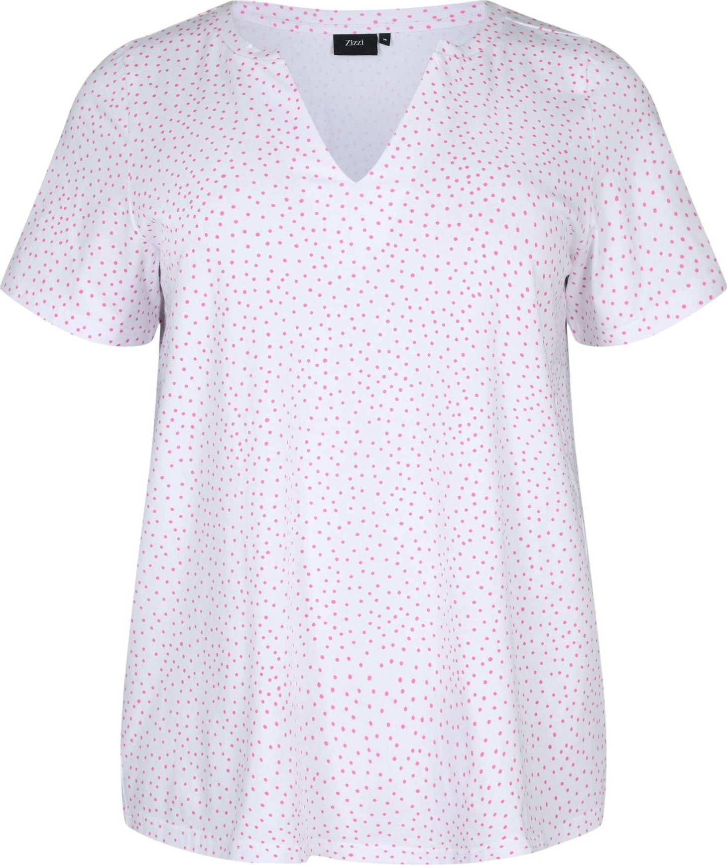 Zizzi Tričko 'EDORIT' pink / bílá