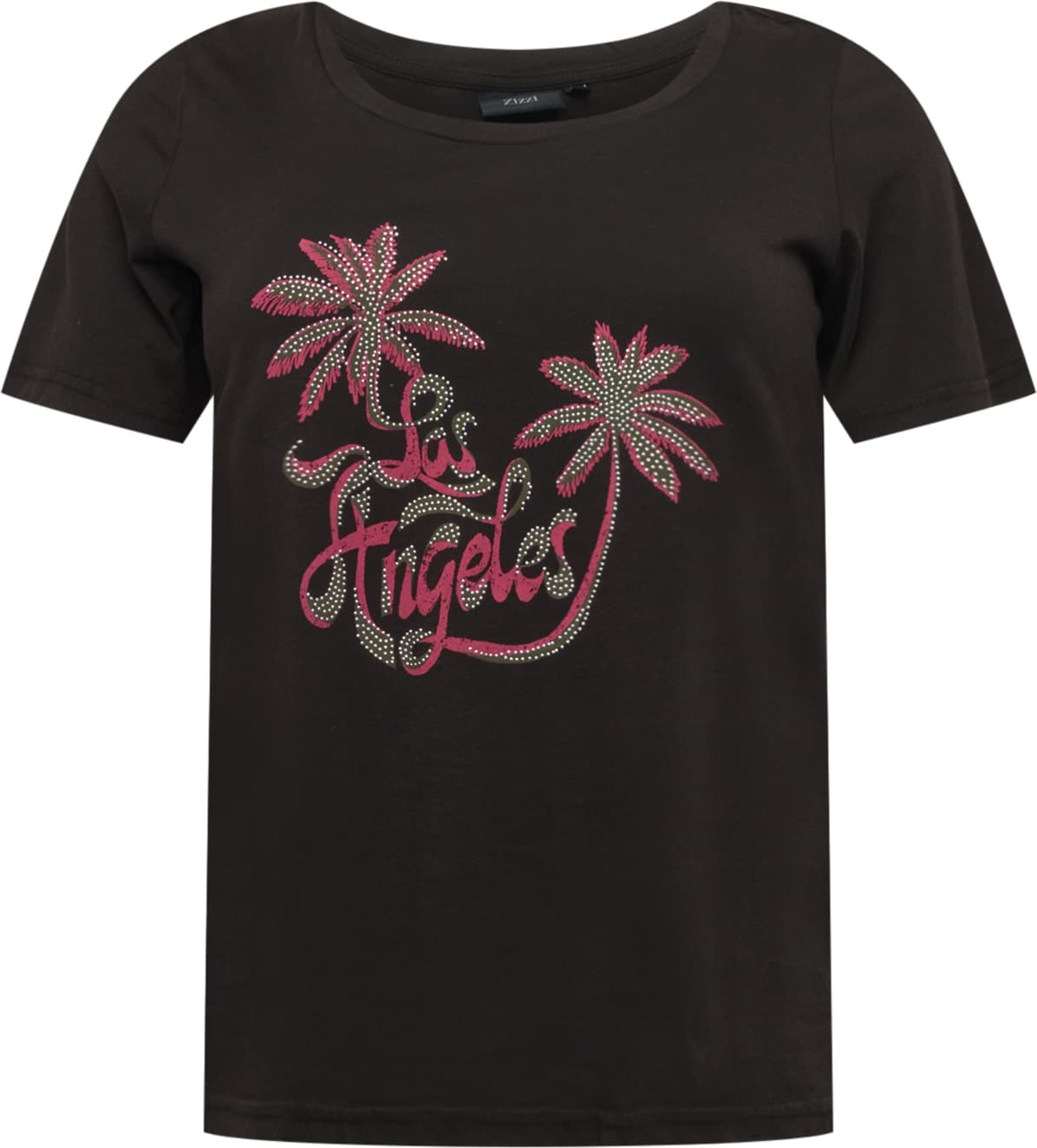 Zizzi Tričko 'MBREE' khaki / pitaya / černá