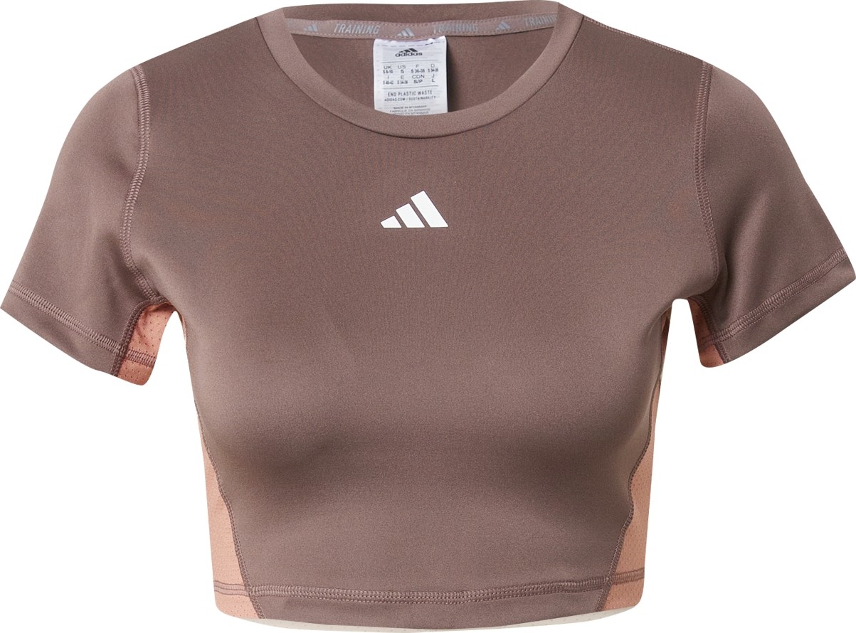 ADIDAS PERFORMANCE Funkční tričko béžová / hnědá / pastelově žlutá / bílá