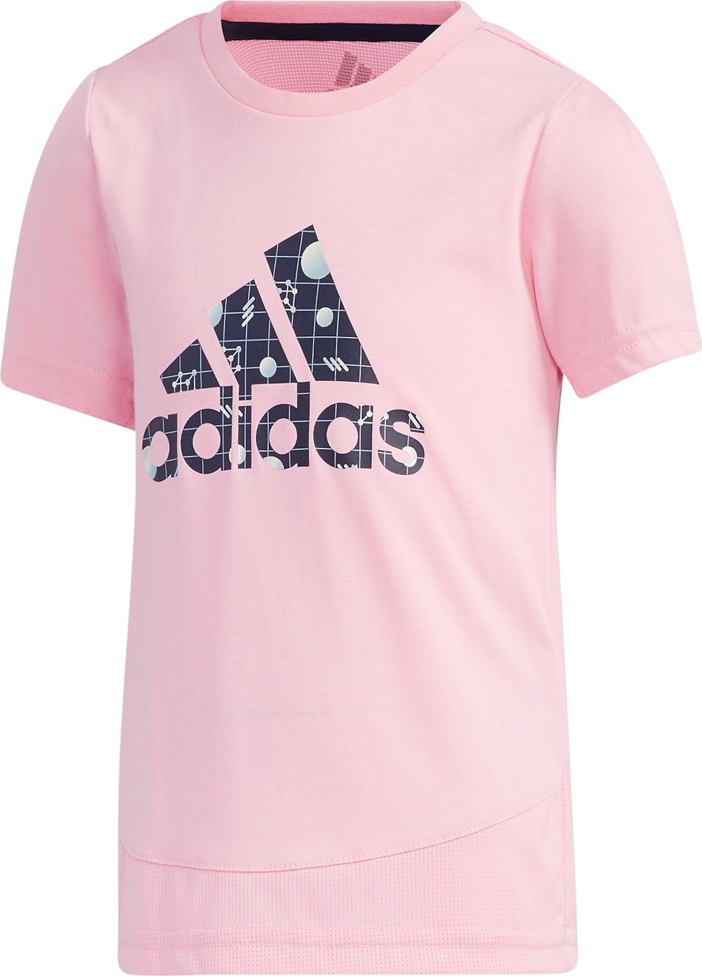 ADIDAS PERFORMANCE Funkční tričko noční modrá / světlemodrá / světle růžová / bílá
