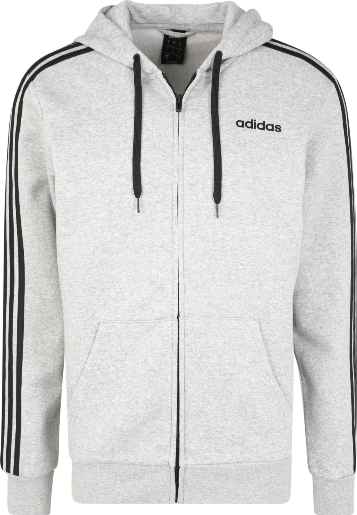 ADIDAS PERFORMANCE Sportovní mikina 'Essentials' šedý melír / černá