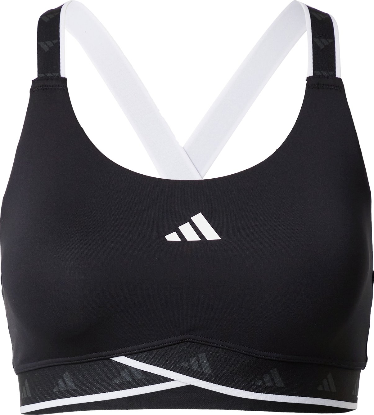 ADIDAS PERFORMANCE Sportovní podprsenka černá / bílá