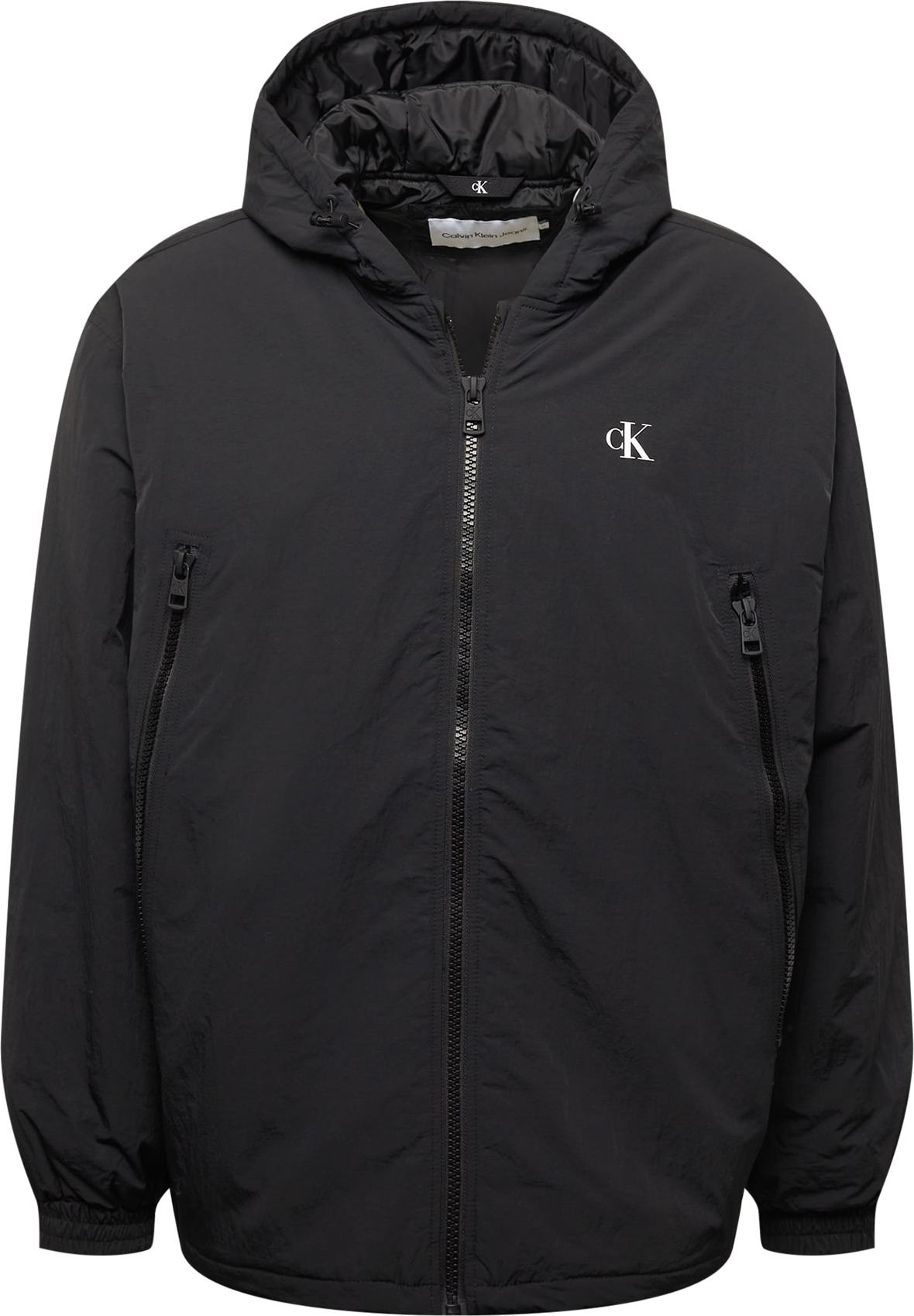 Calvin Klein Jeans Přechodná bunda černá / bílá