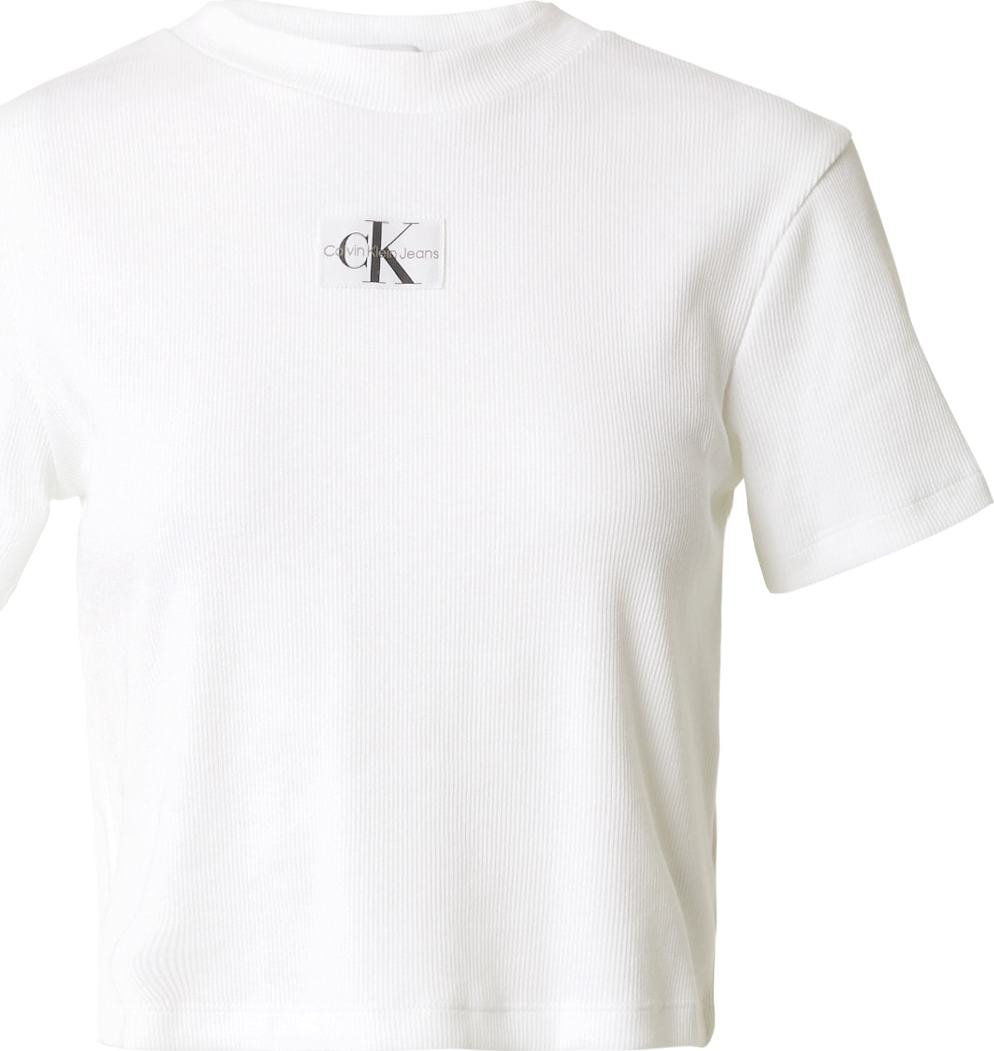 Calvin Klein Jeans Tričko černá / bílá / offwhite