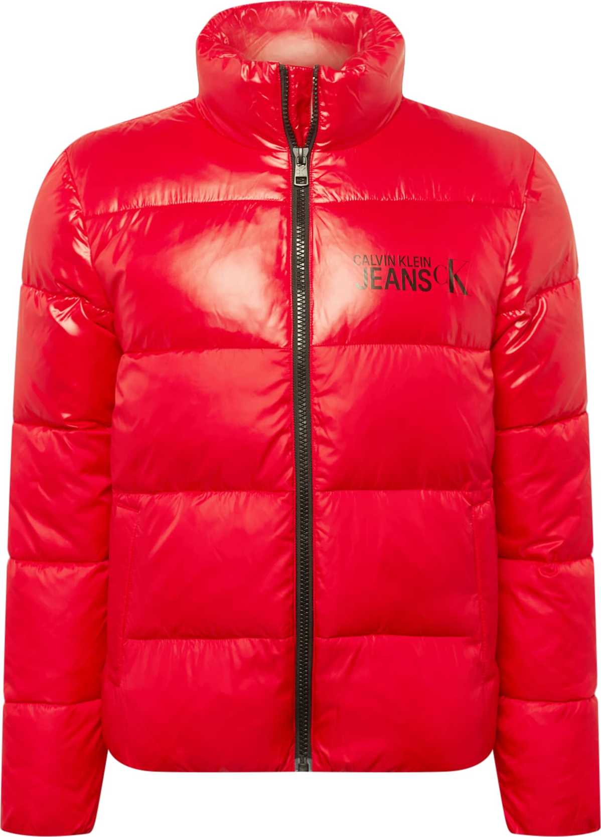 Calvin Klein Jeans Zimní bunda červená / černá