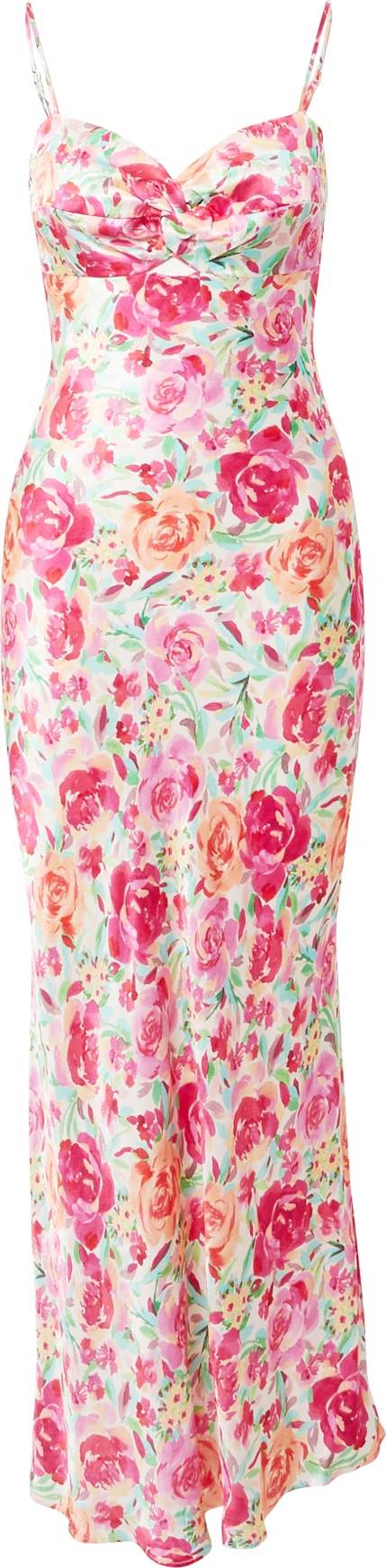 Forever New Šaty 'Leslie' světle zelená / broskvová / pink / bílá