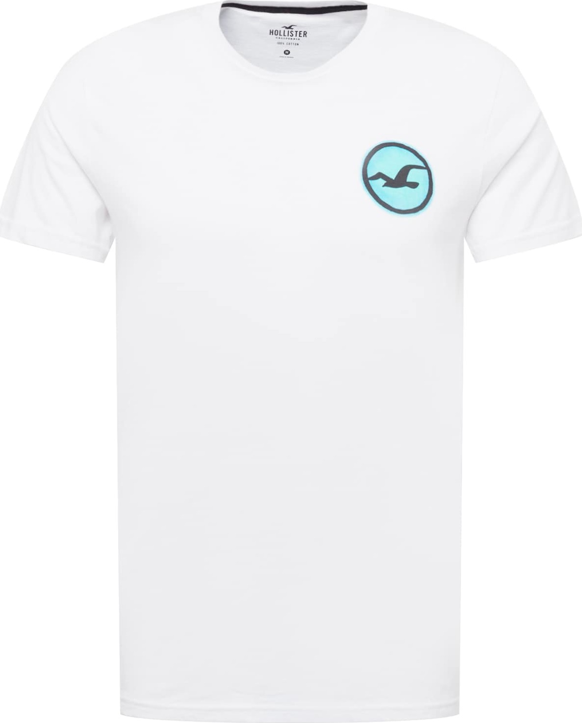 HOLLISTER Tričko aqua modrá / černá / bílá