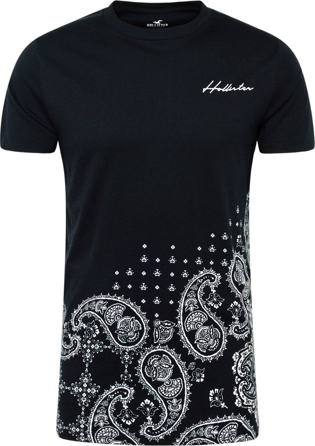 HOLLISTER Tričko černá / bílá / offwhite