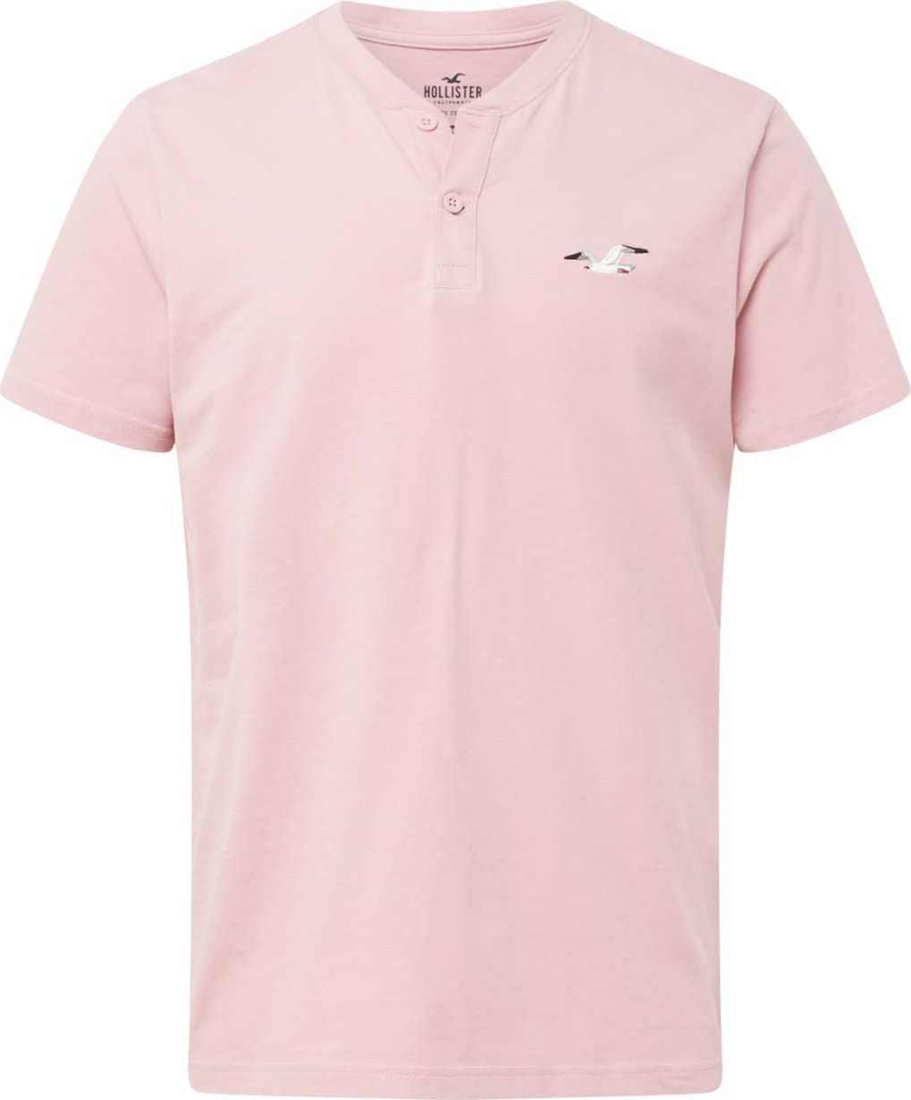 HOLLISTER Tričko hnědá / růžová / černá / bílá