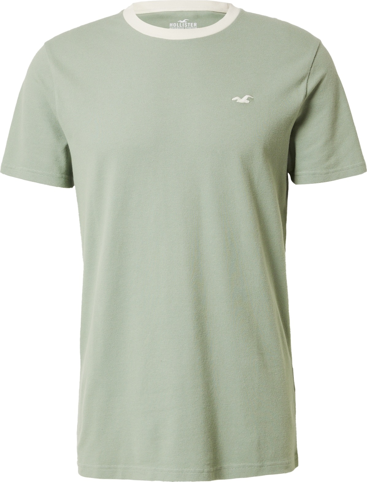 HOLLISTER Tričko krémová / pastelově zelená