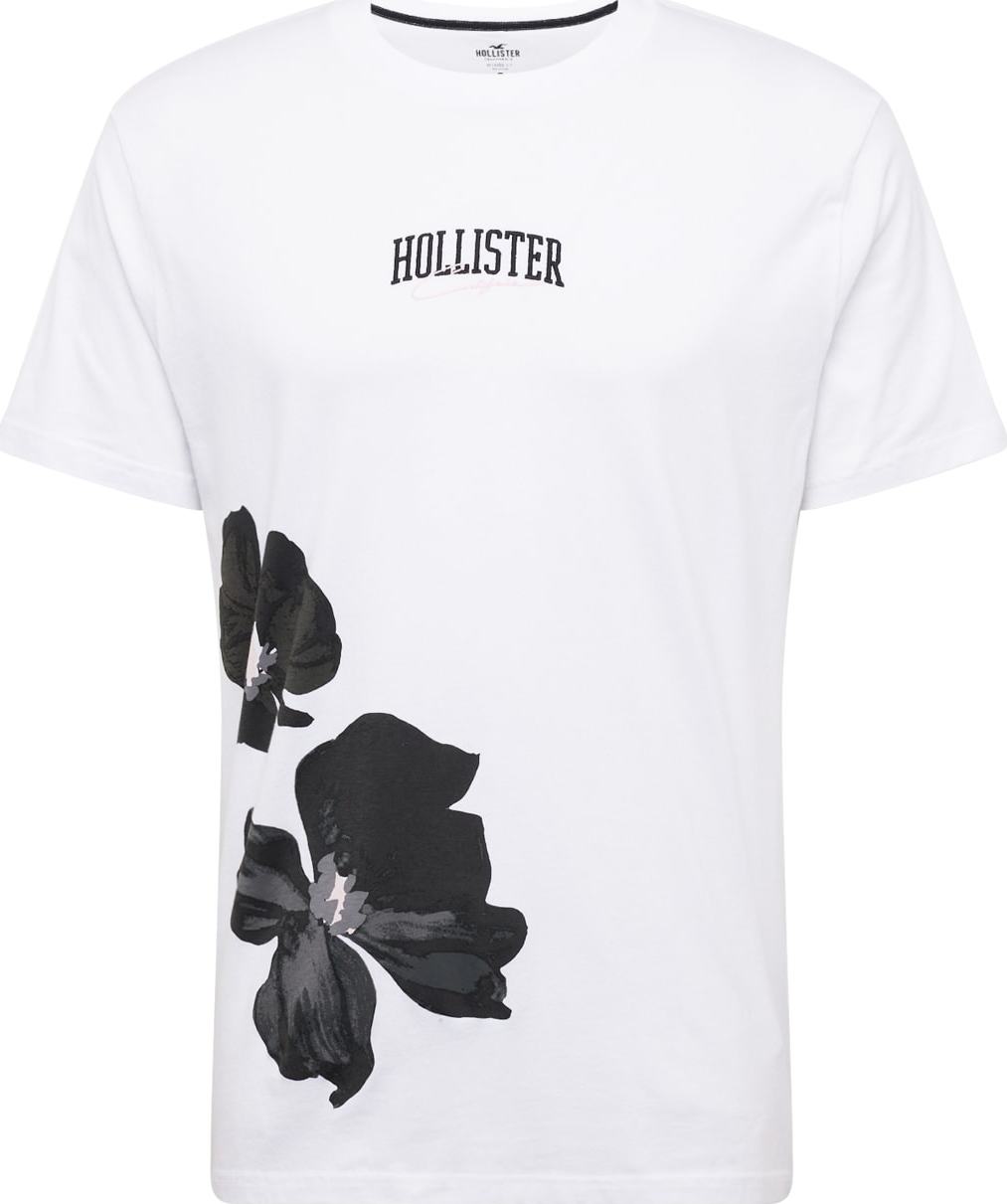 HOLLISTER Tričko šedá / světle růžová / černá / bílá