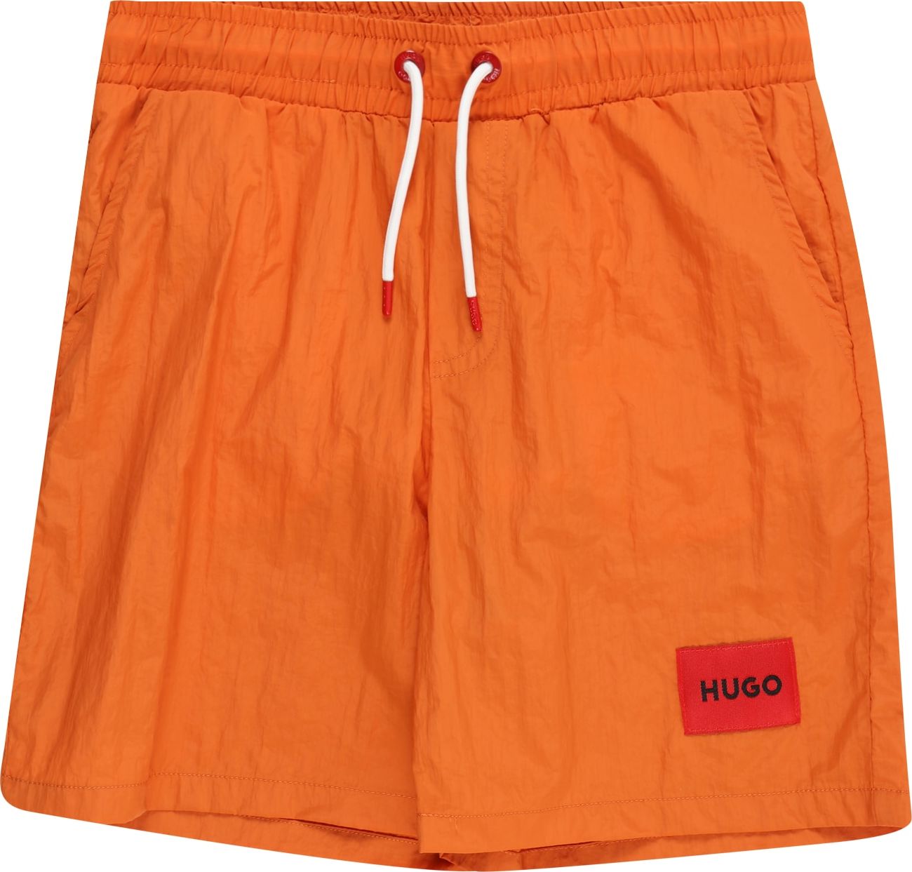 HUGO Plavecké šortky oranžová / červená / černá