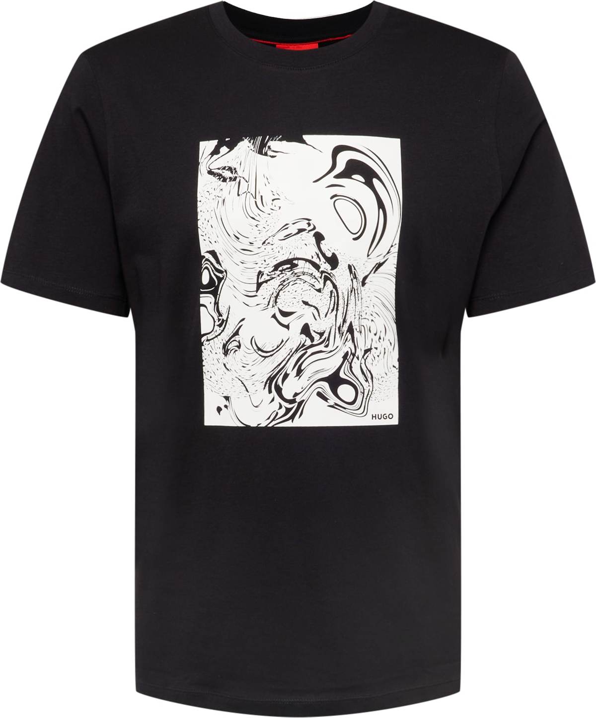 HUGO Tričko 'Dimens' černá / bílá