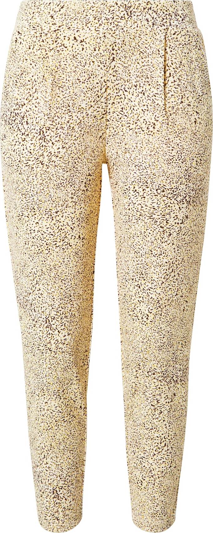 ICHI Kalhoty se sklady v pase 'Kate' žlutá / černá