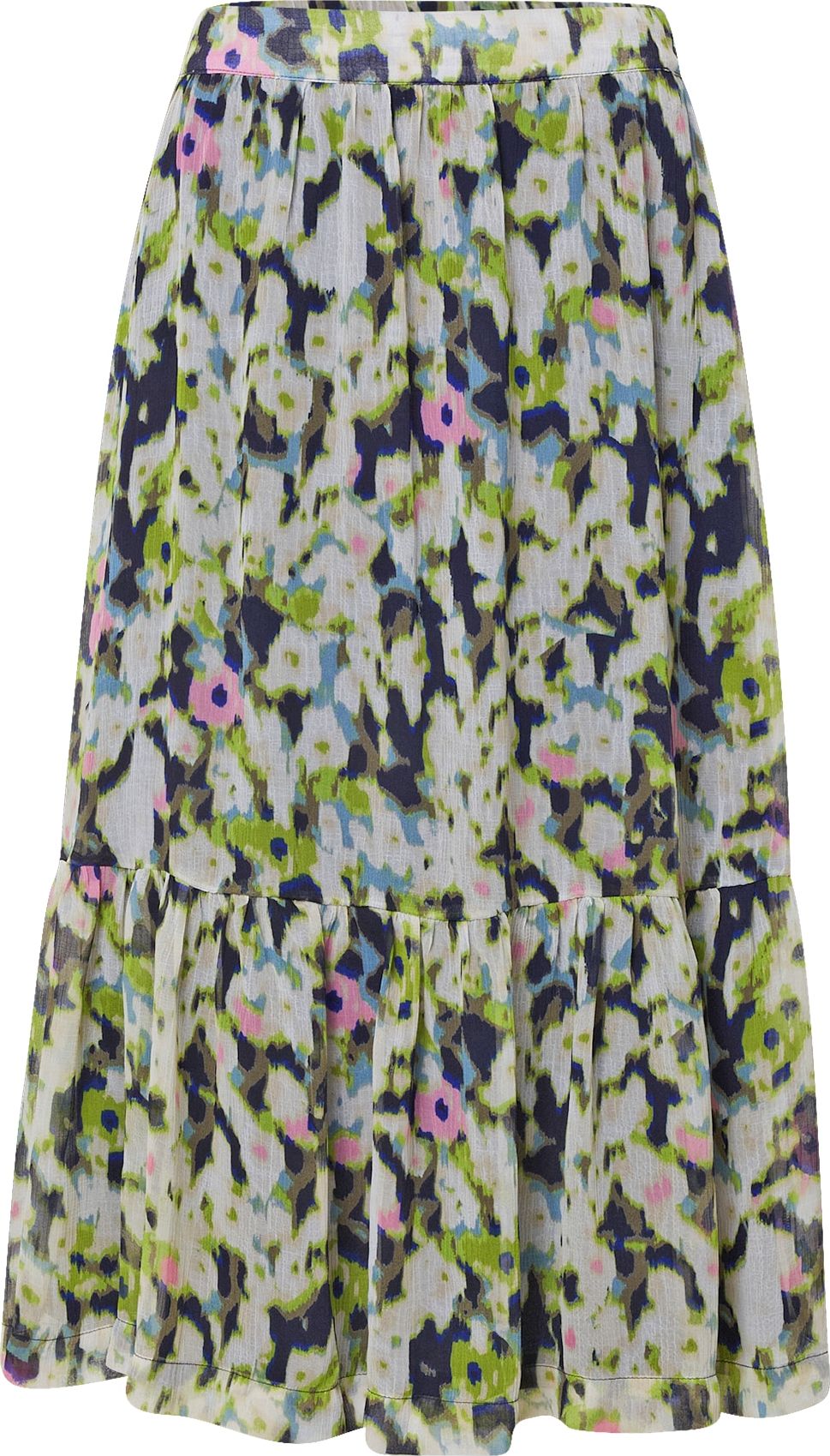 ICHI Sukně modrá / světle zelená / růžová / bílá