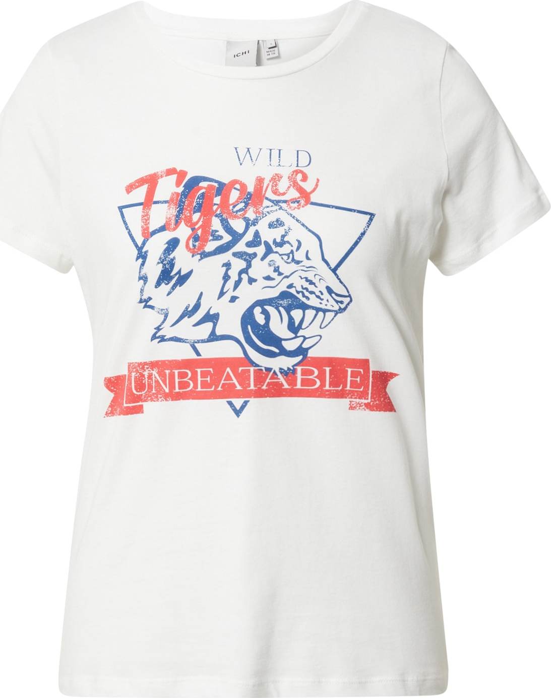 ICHI Tričko 'CAMINO' modrá / melounová / offwhite