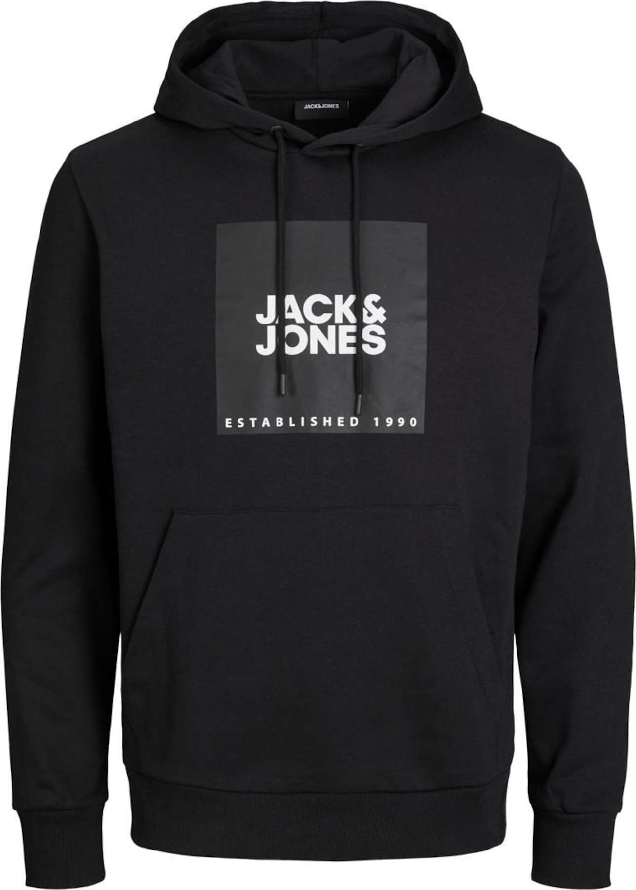 JACK & JONES Mikina černá / bílá