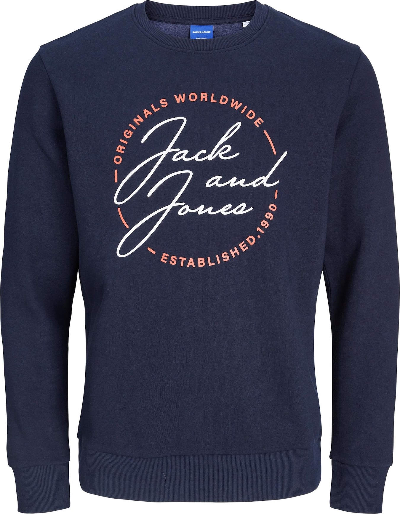 JACK & JONES Mikina 'JERRY' námořnická modř / červená / bílá