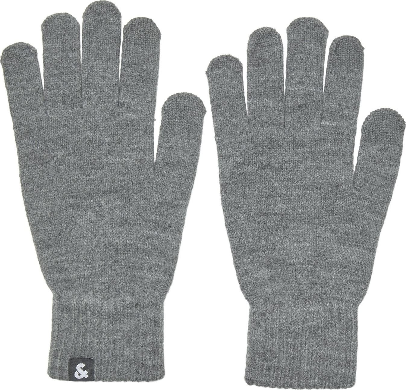 JACK & JONES Prstové rukavice 'Barry' tmavě šedá / černá / bílá