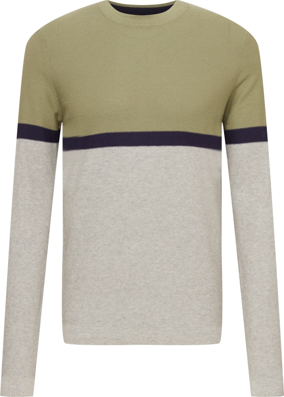 JACK & JONES Svetr námořnická modř / olivová / offwhite