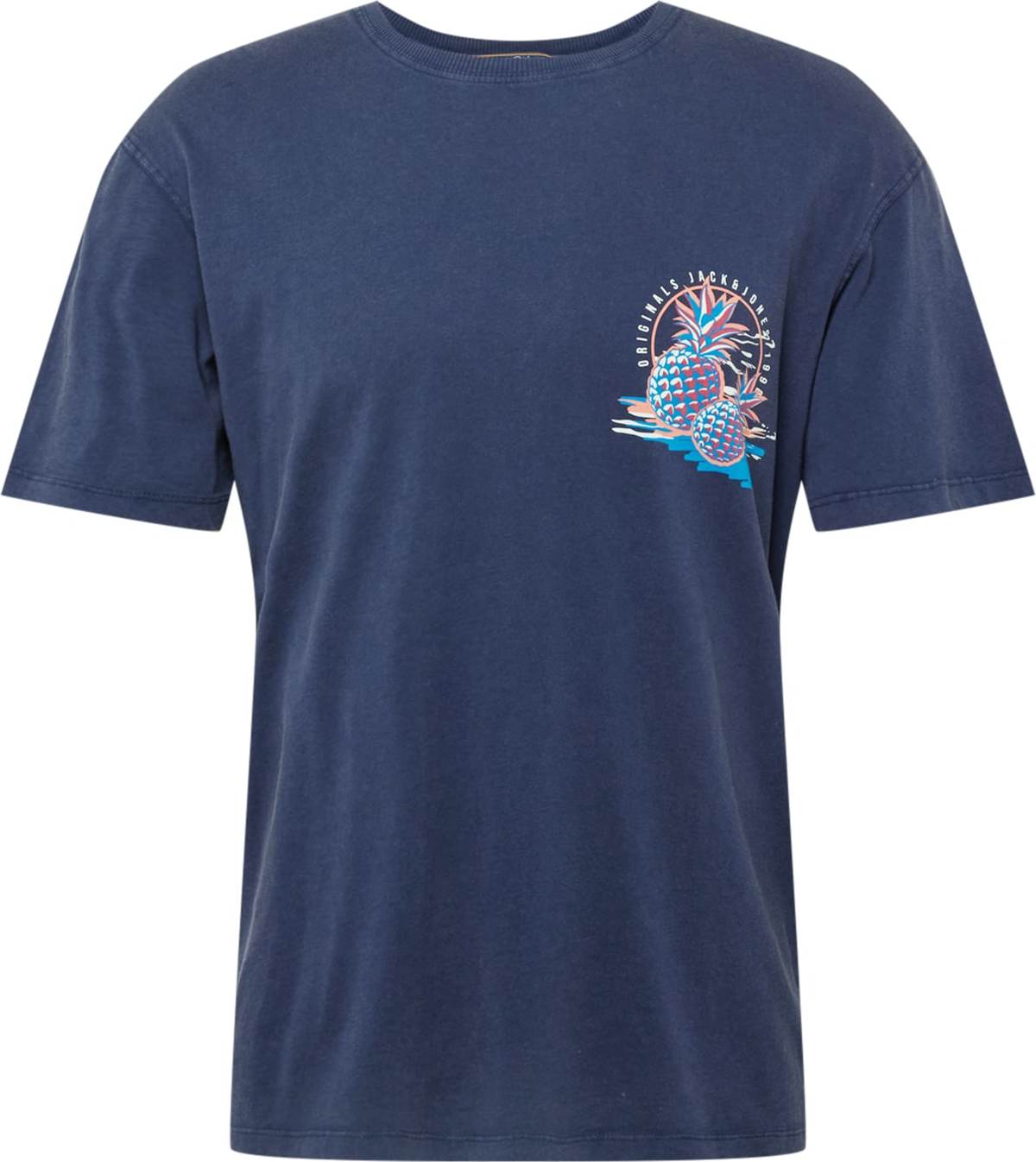 JACK & JONES Tričko námořnická modř / nebeská modř / korálová / grenadina / bílá