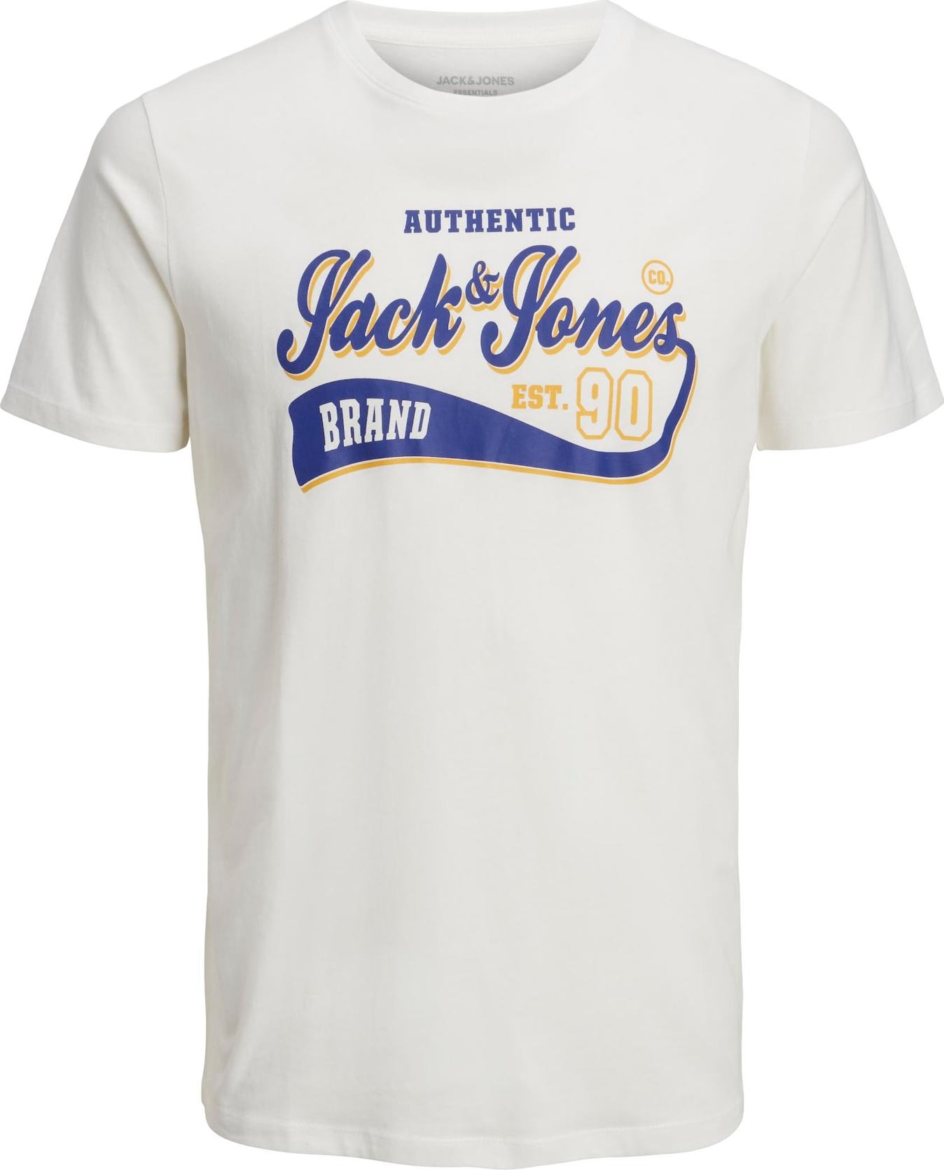 JACK & JONES Tričko tmavě modrá / tmavě žlutá / bílá