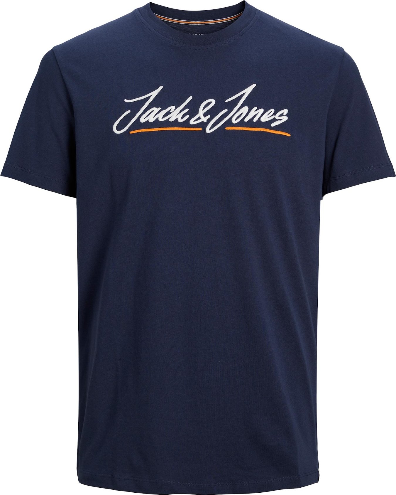 JACK & JONES Tričko 'Tons Upscale' marine modrá / mandarinkoná / bílá