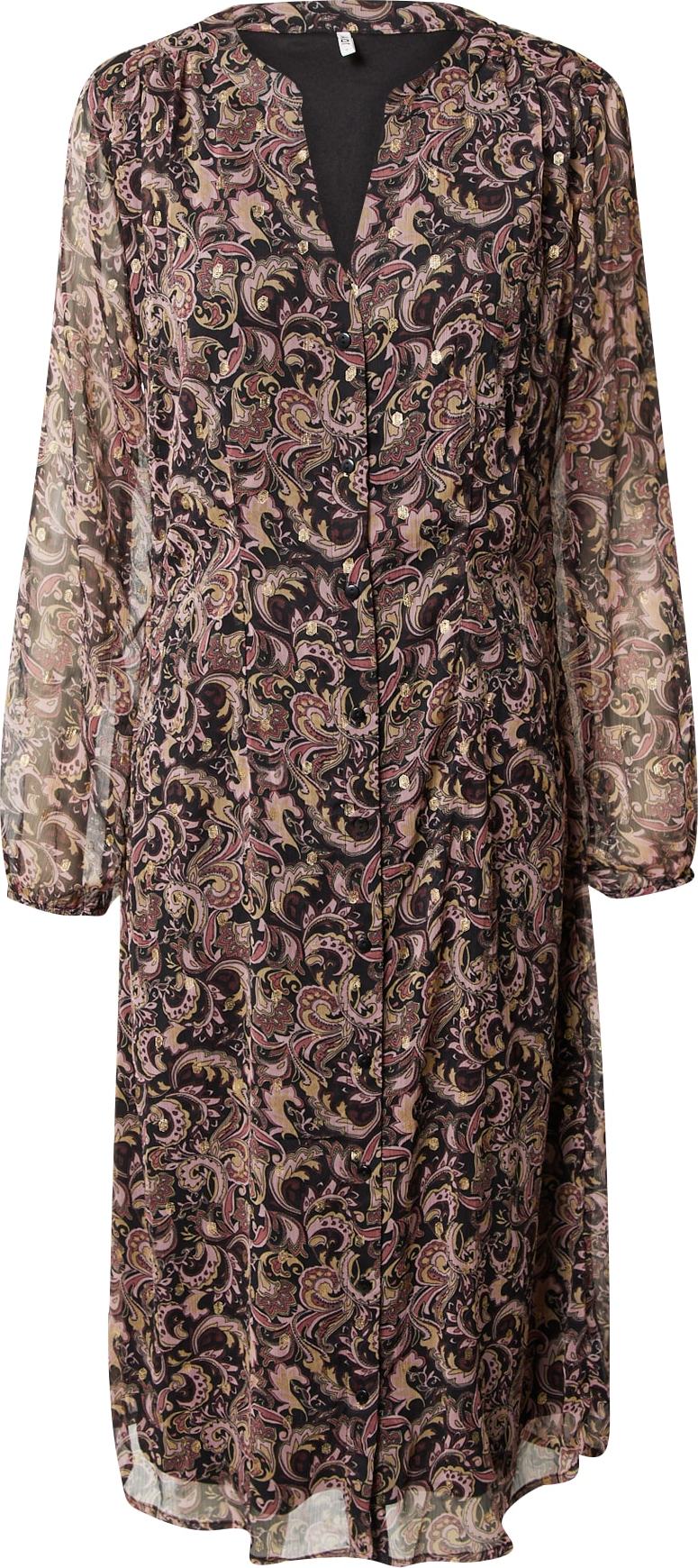 JDY Košilové šaty 'EMILY' krémová / světle žlutá / růže / černá