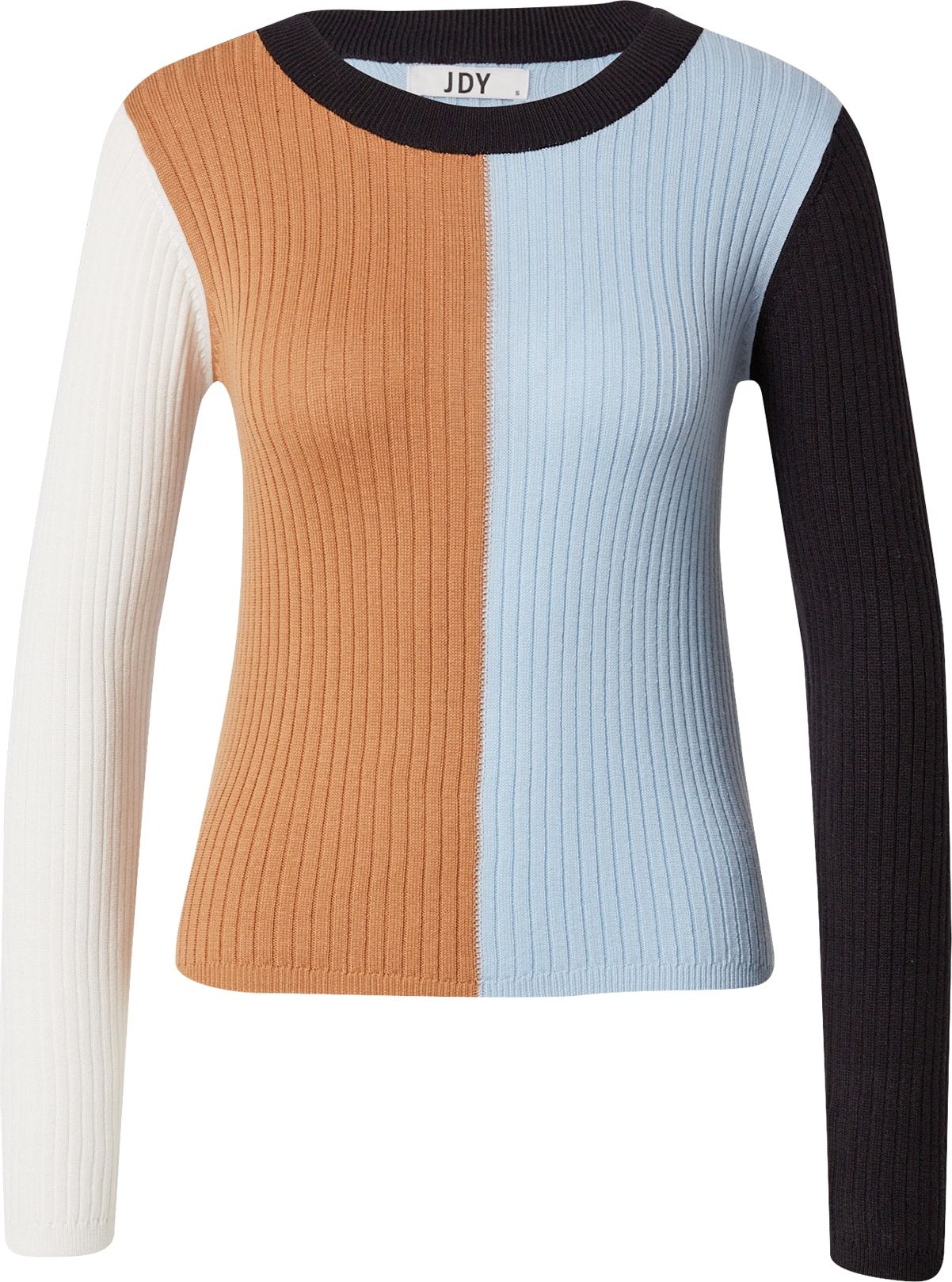 JDY Svetr modrá / hnědá / černá / bílá