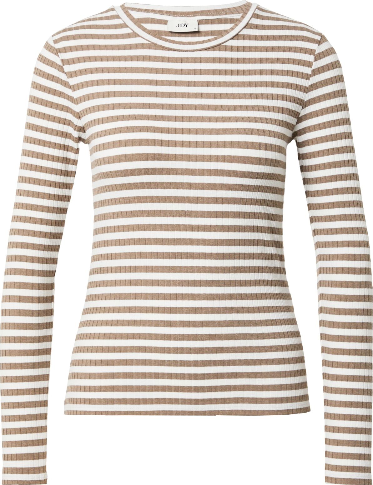 JDY Tričko 'FRANSISKA' hnědá / bílá