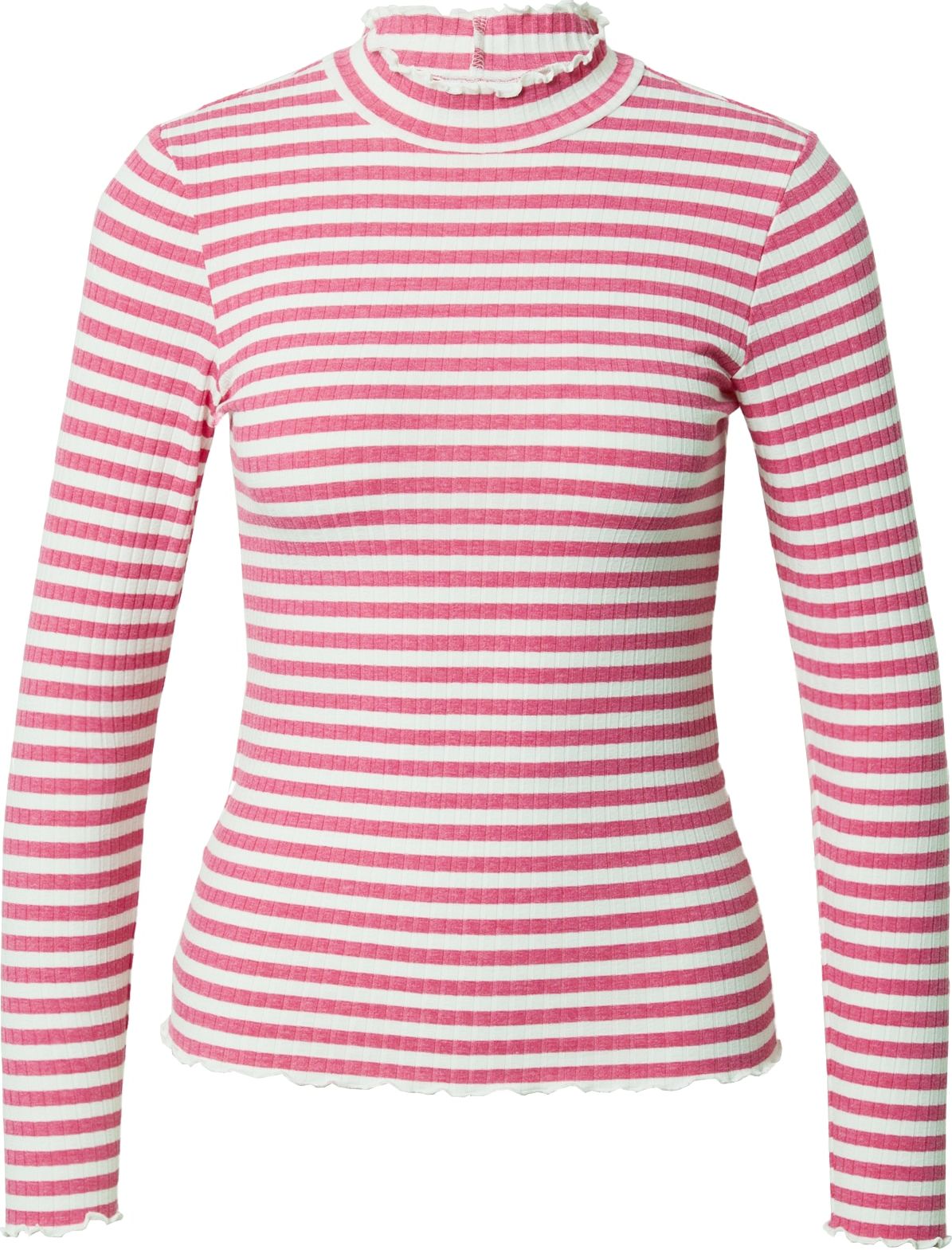 JDY Tričko 'FRANSISKA' pink / bílá