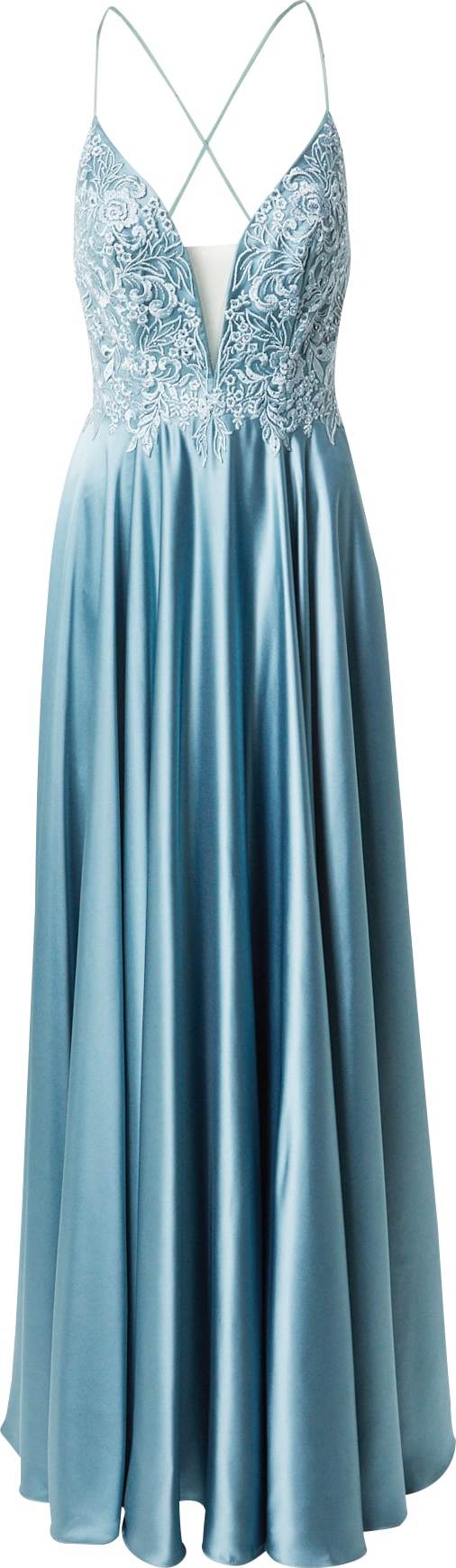 LUXUAR Společenské šaty kouřově modrá