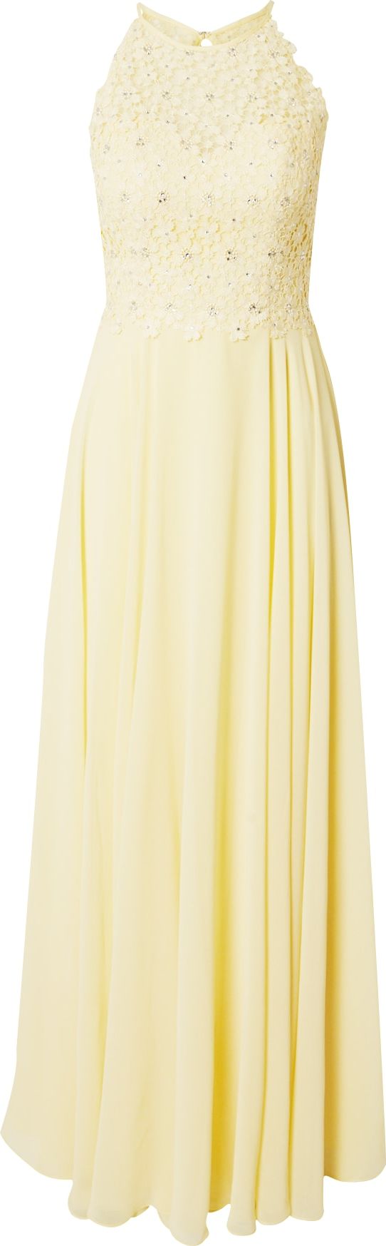 LUXUAR Společenské šaty pastelově žlutá