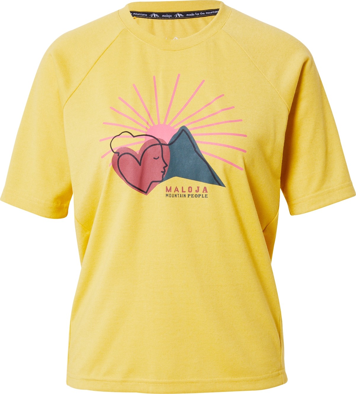 Maloja Funkční tričko 'Dambel' žlutá / smaragdová / světle růžová / pastelově červená