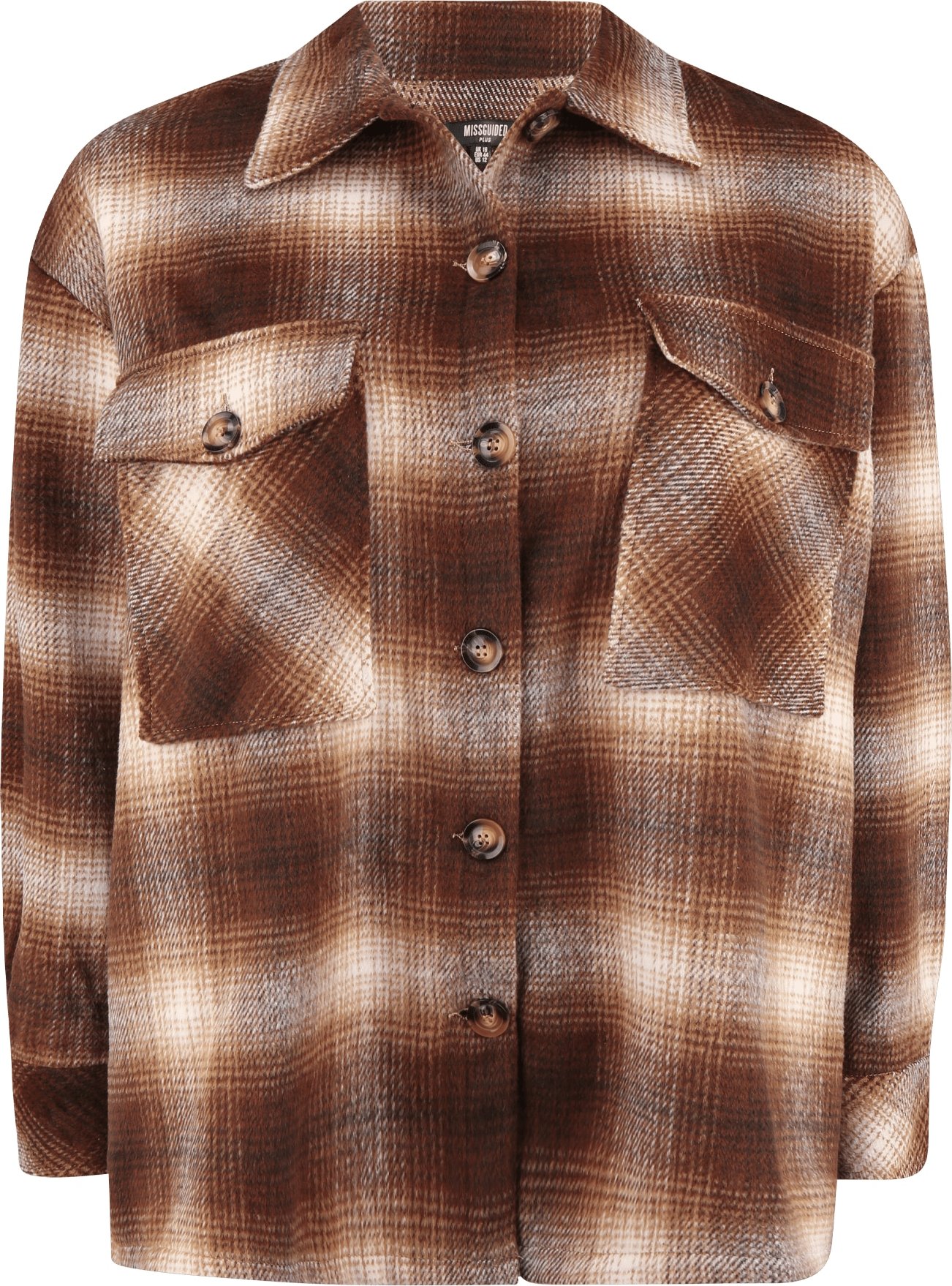 Missguided Plus Přechodná bunda hnědá / světle hnědá / bílá