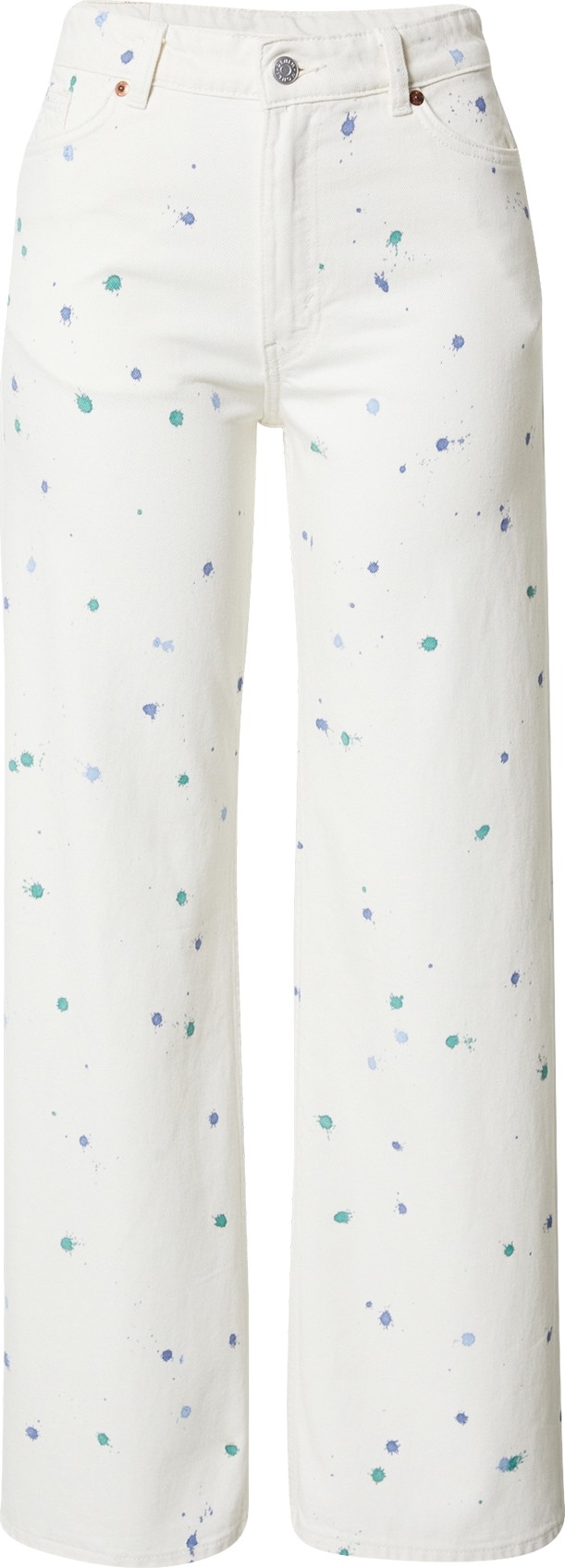 Monki Džíny kouřově modrá / světlemodrá / nefritová / bílá