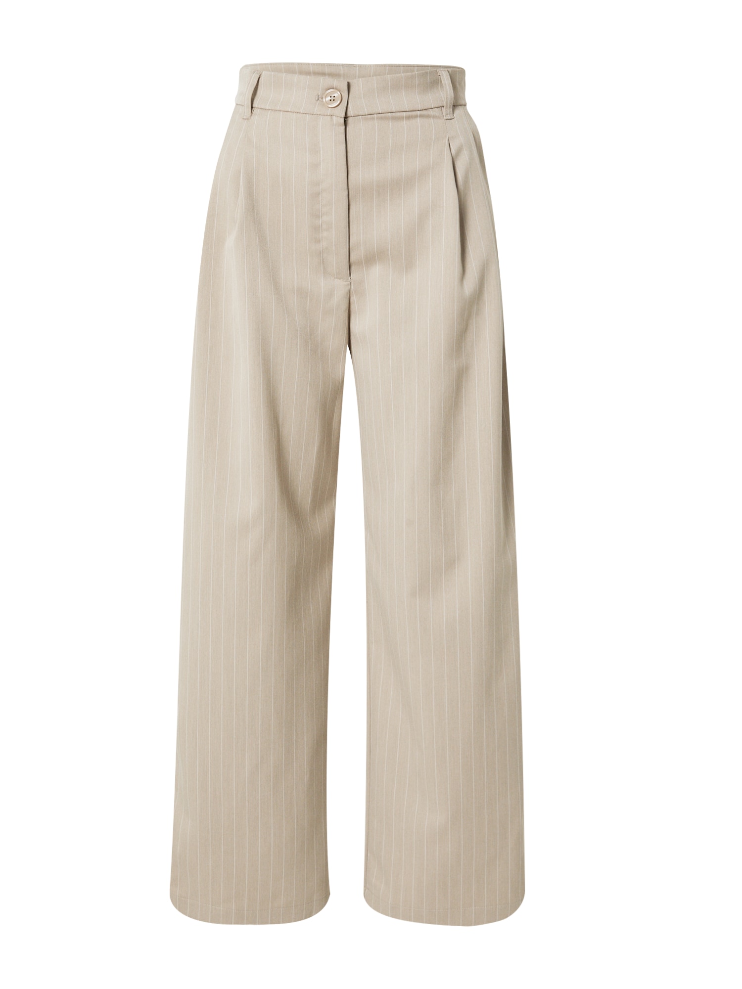 Monki Kalhoty se sklady v pase béžová / bílá