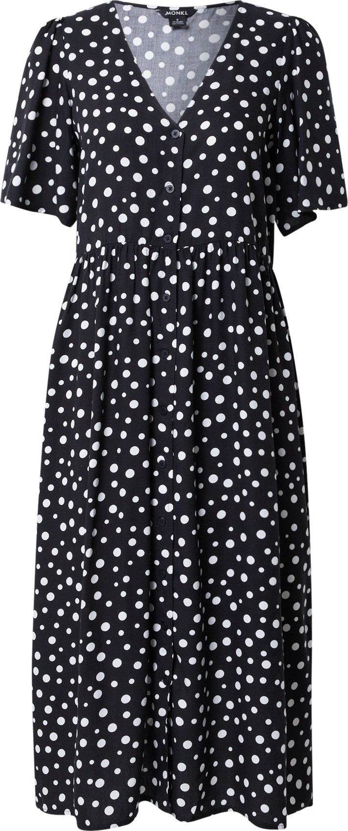 Monki Košilové šaty černá / bílá