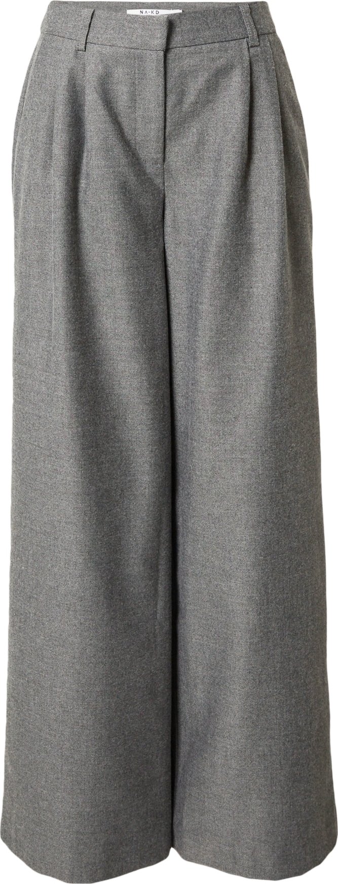 NA-KD Kalhoty se sklady v pase antracitová / šedý melír